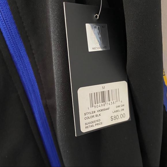 New Mens NBA Golden State Warriors Zip Up Jacket M - Picture 9 of 10